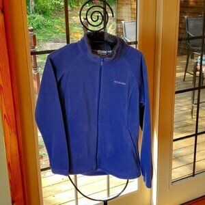 Columbia OmniHeat‎ Thermal Comfort Blue Zippered Cinched Fleece Sz M Jacket